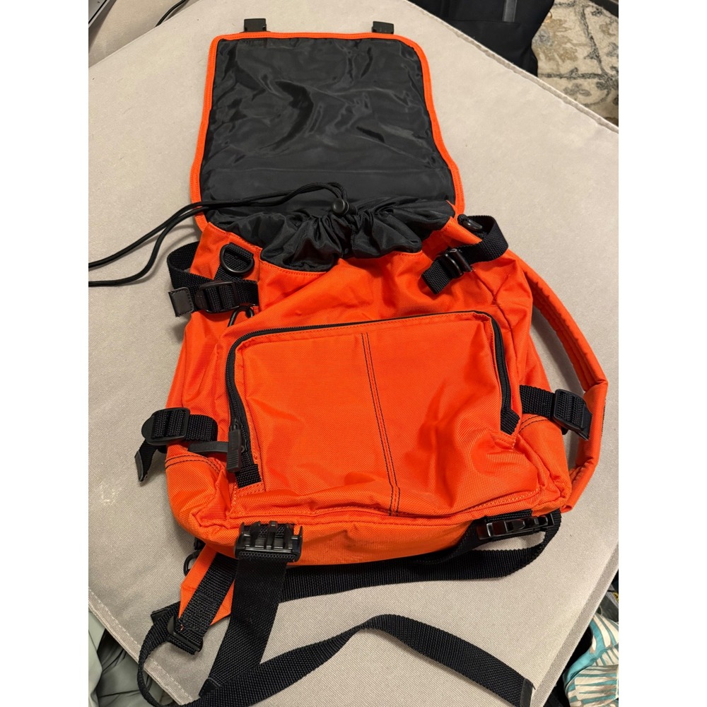 Kipling Hacker Backpack Orange Nylon Drawstring T… - image 3